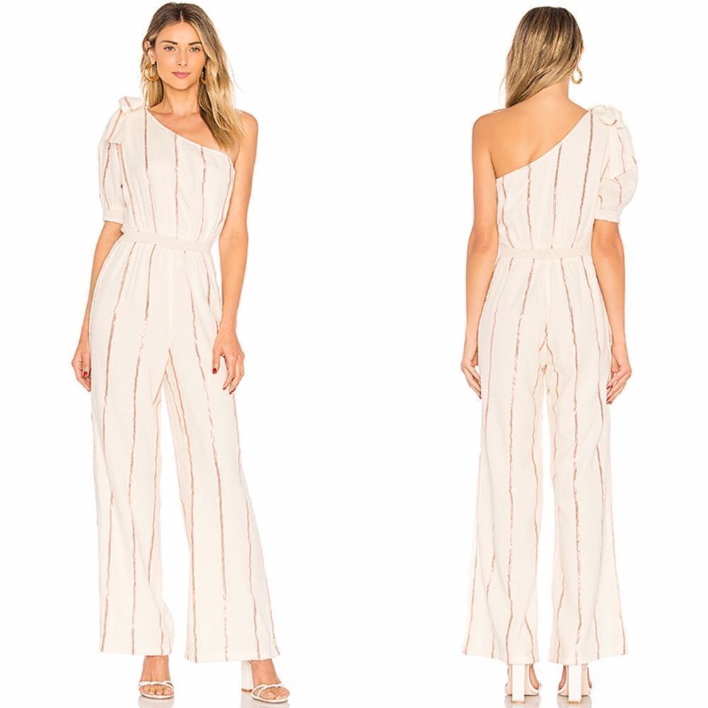 NEW‎ Tularosa Bobbi jumpsuit rose pink stripe women’s size large